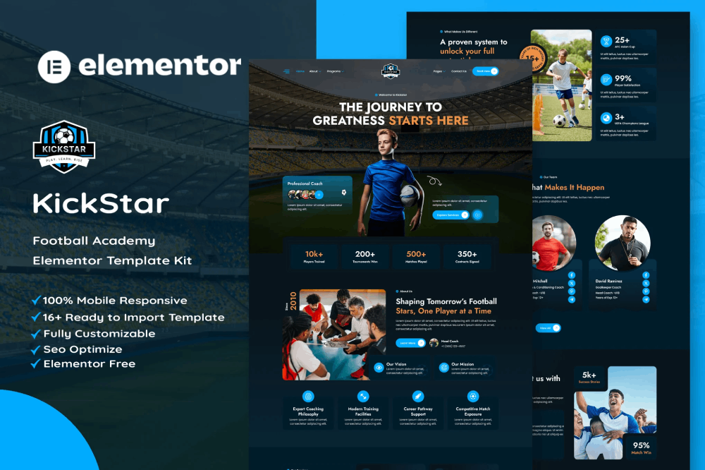 Football Academy Elementor Template
