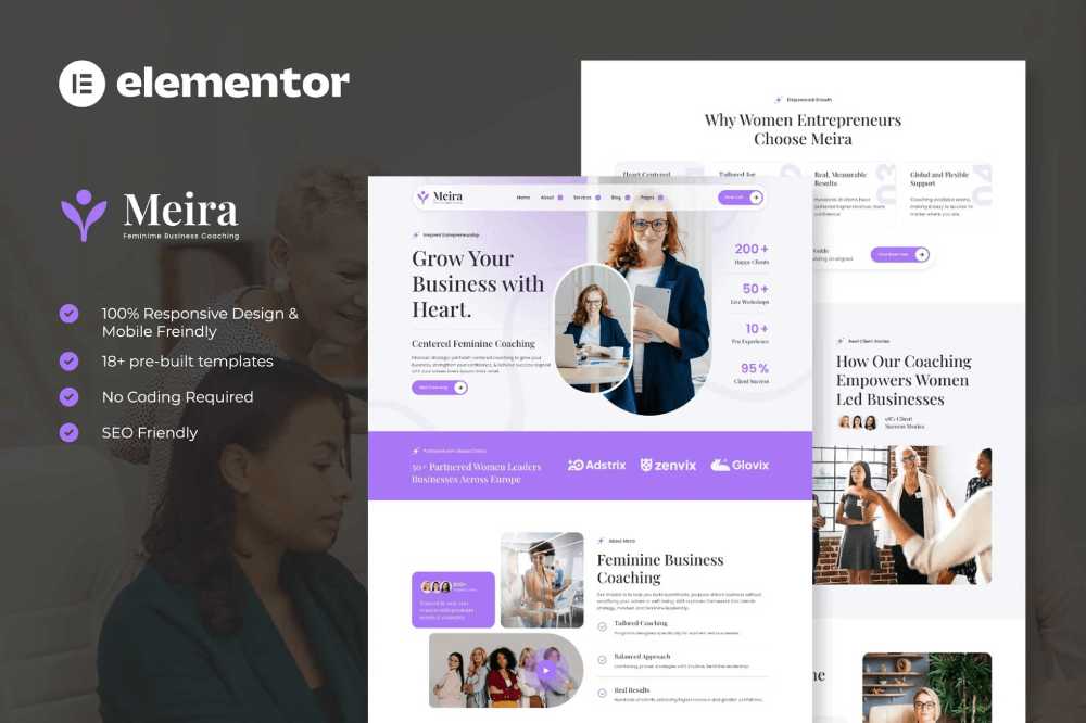 Feminime Business Coaching Elementor Template
