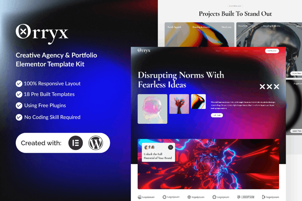 Creative Agency & Portfolio Elementor Template