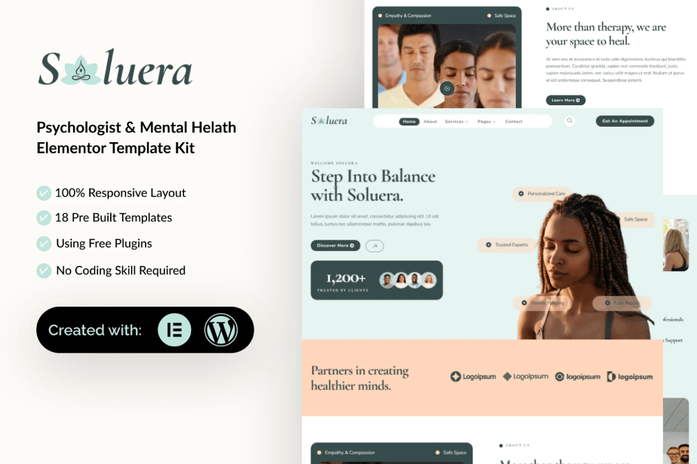Psychologist & Mental Health Elementor Template