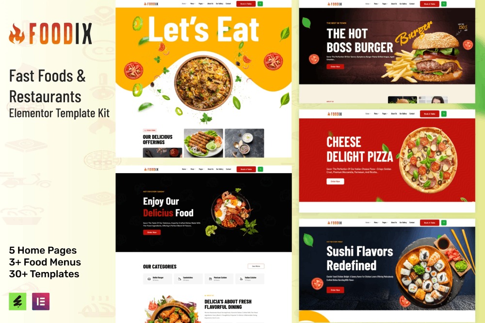 Fast Foods & Restaurants Elementor Template