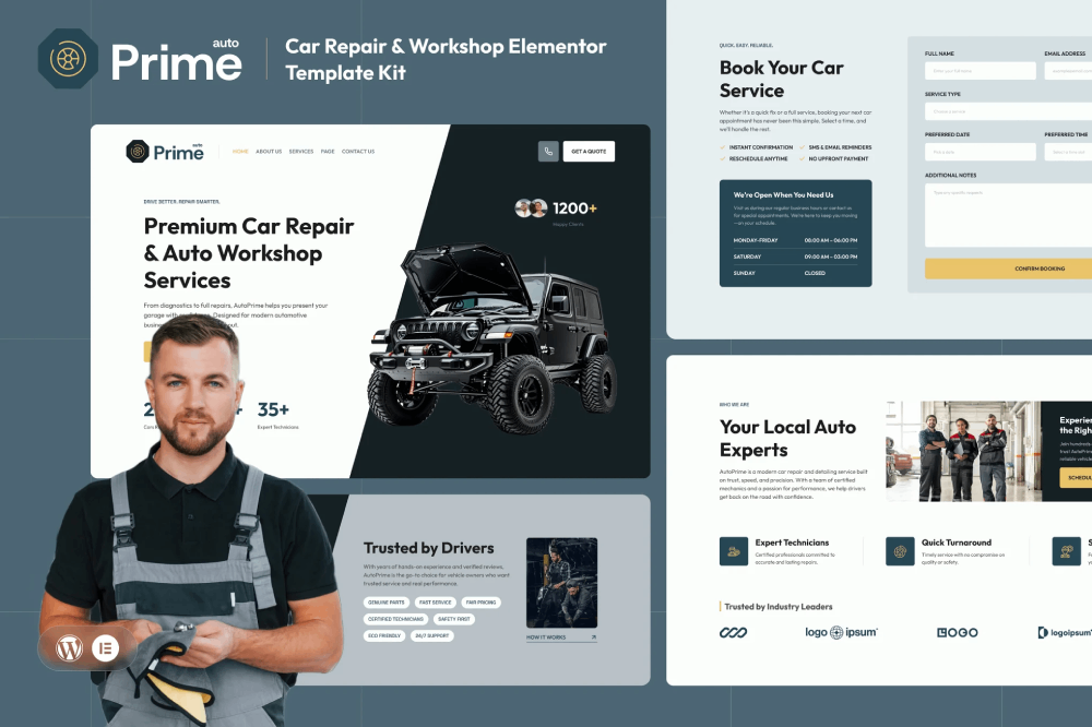 Car Repair & Workshop Elementor Template