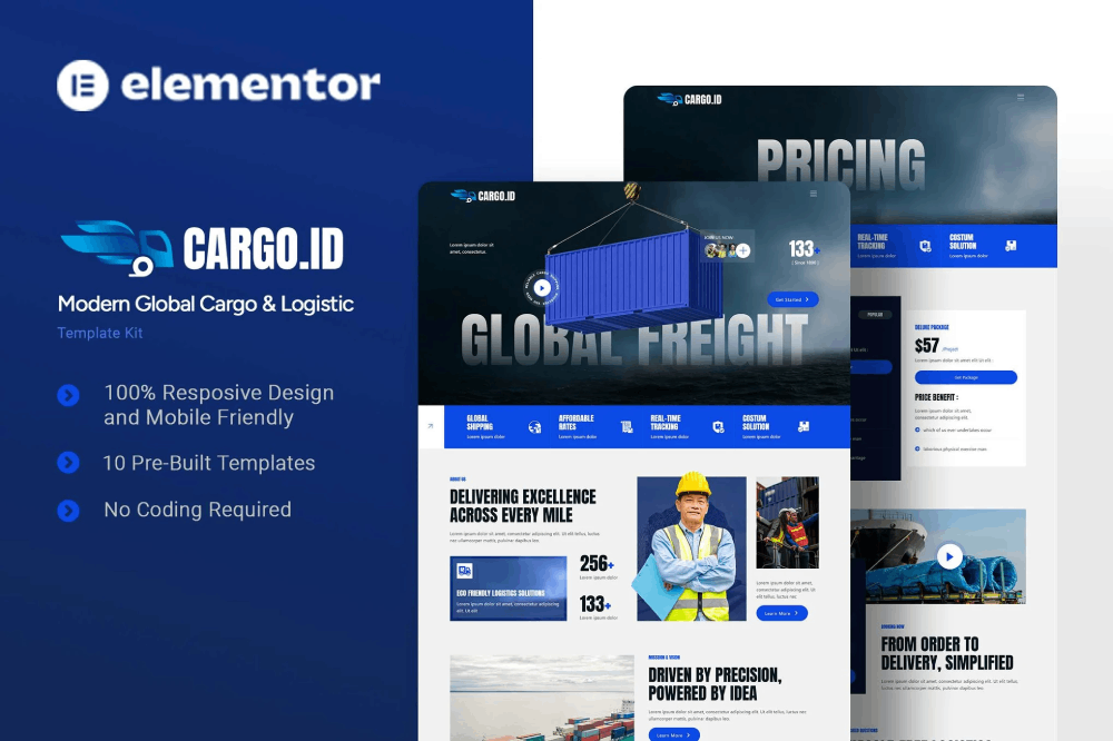 Modern Global Cargo & Logistic Elementor Template