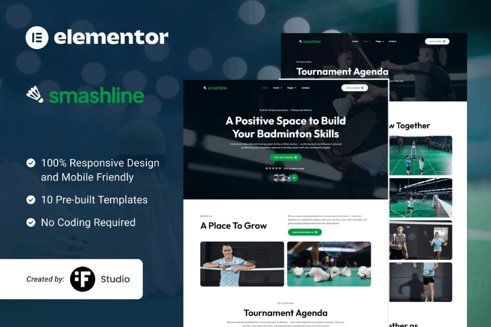 Badminton Club & Academy Elementor Template