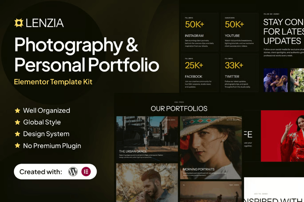 Photography & Personal Portfolio Elementor Template