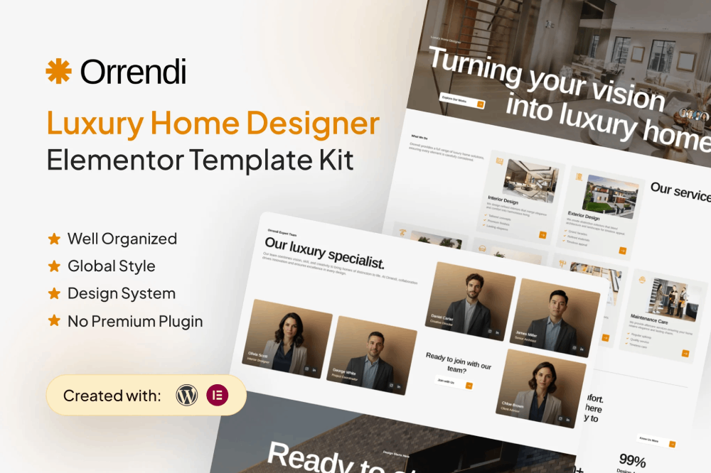 Luxury Home Designer Elementor Template