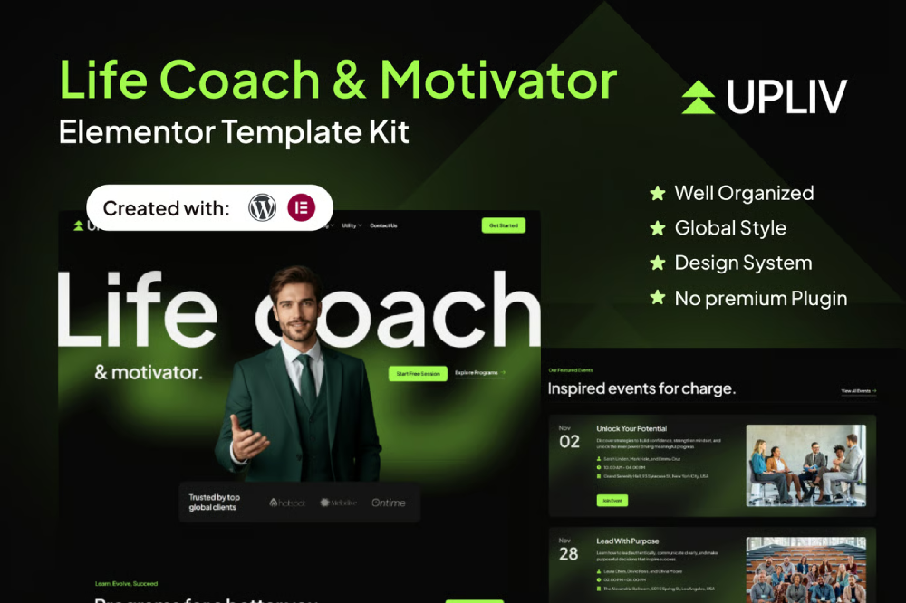 Life Coach & Motivator Elementor Template