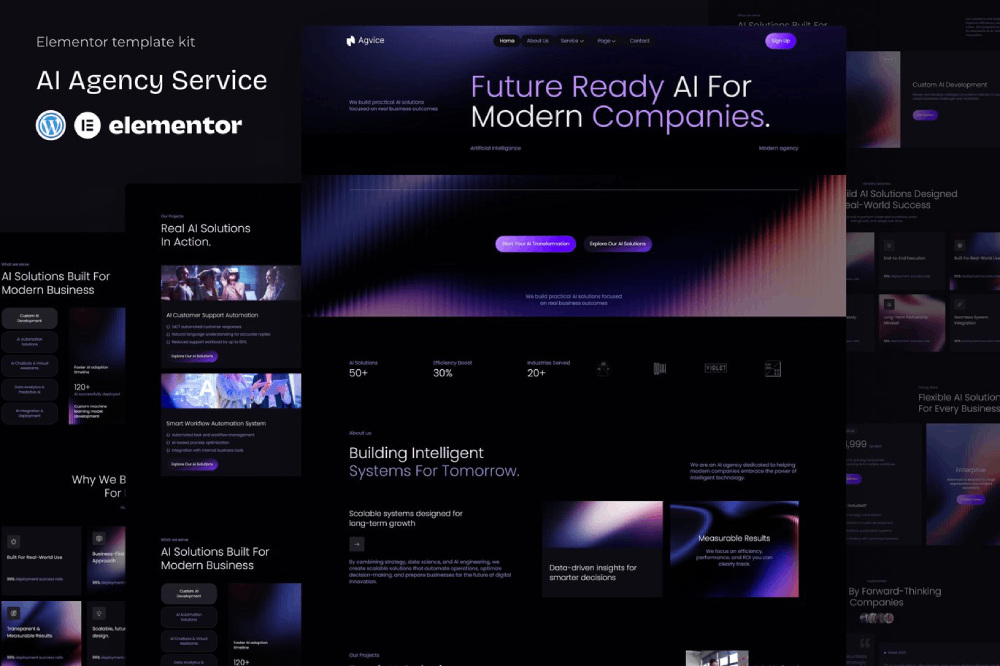 AI Agency Service Elementor Template