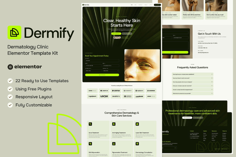 Dermatology Clinic Elementor Template