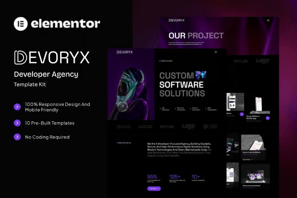 Developer Agency Elementor Template