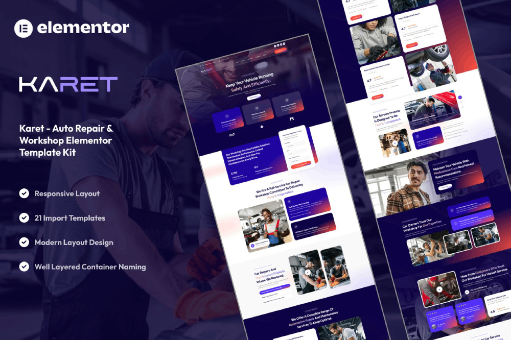 Auto Repair & Workshop Elementor Template