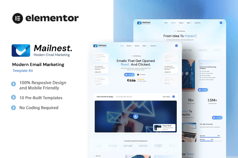 Modern Email Marketing Elementor Template