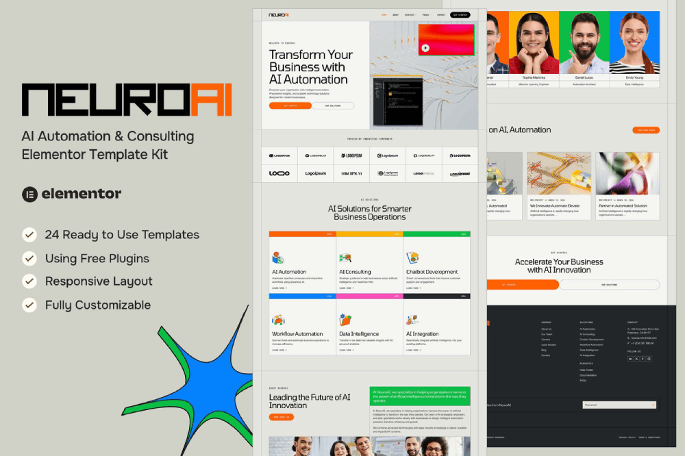 AI Automation & Consulting Elementor Template