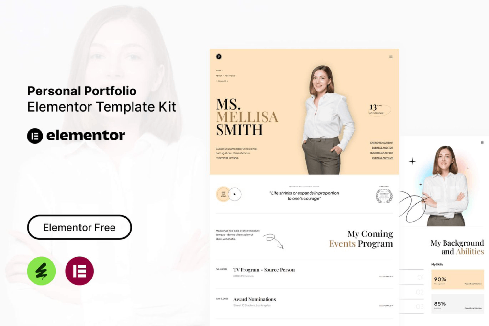 Personal Portfolio Elementor Template