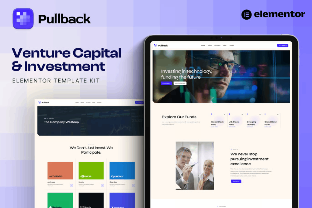 Venture Capital & Investment Elementor Template