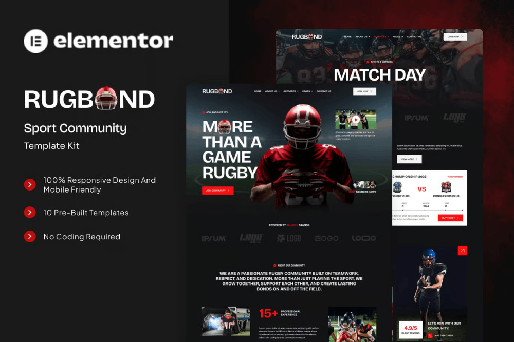 Sport Community Elementor Template