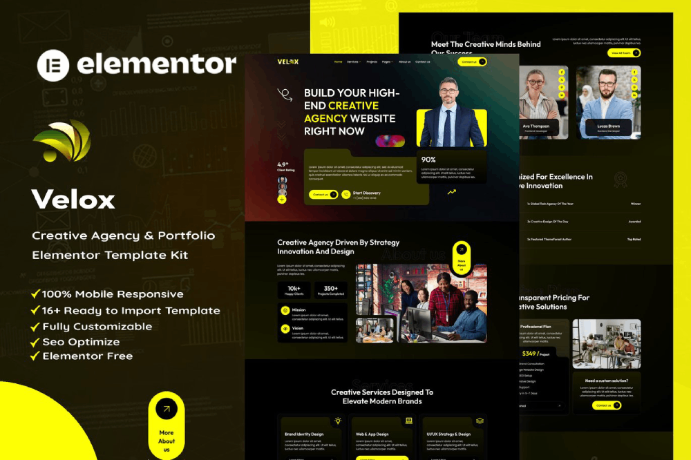 Creative Agency & Portfolio Elementor Template