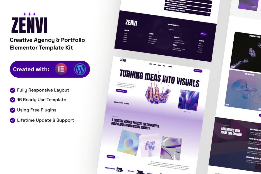 Creative Agency & Portfolio Elementor Template