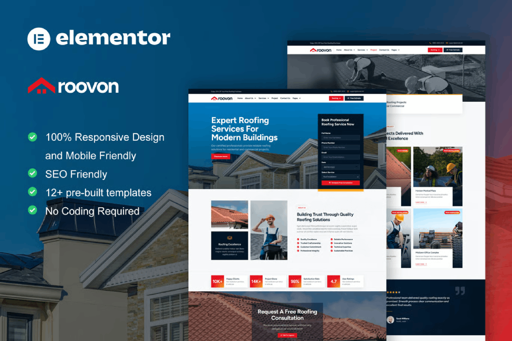 Roofing Services Elementor Template