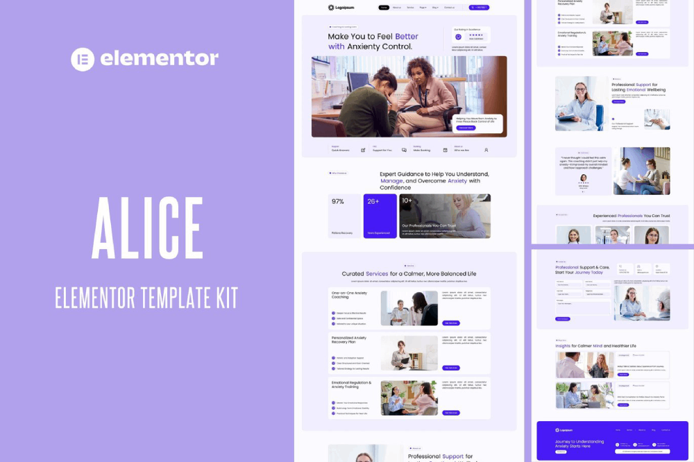 Anxiety Life Coach Elementor Template