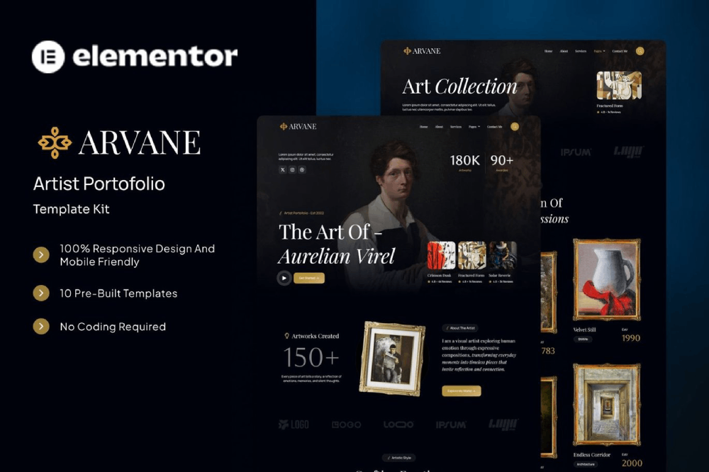 Artist Portfolio Elementor Template