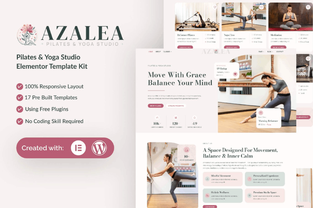 Pilates & Yoga Studio Elementor Template