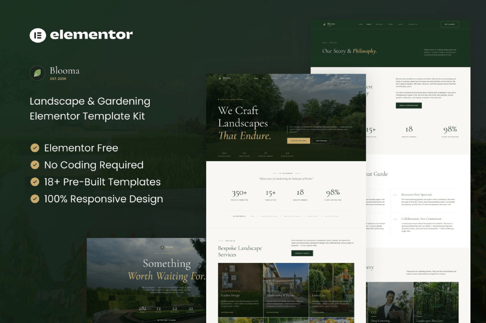 Landscape & Gardening Elementor Template