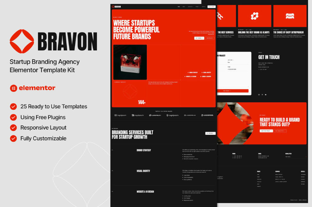 Startup Branding Agency Elementor Template