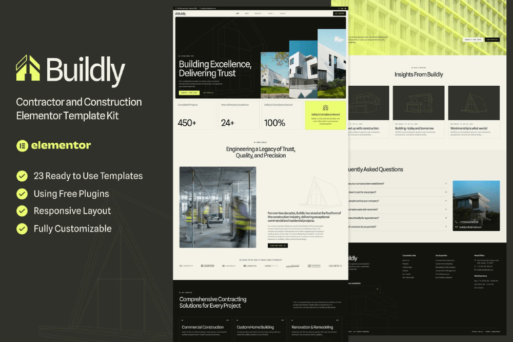Contractor & Construction Elementor Template