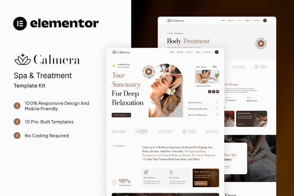 SPA & Treatment Elementor Template