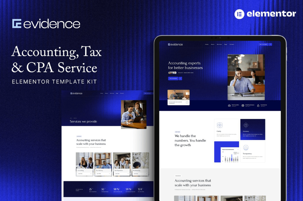 Accounting, Tax & CPA Service Elementor Template