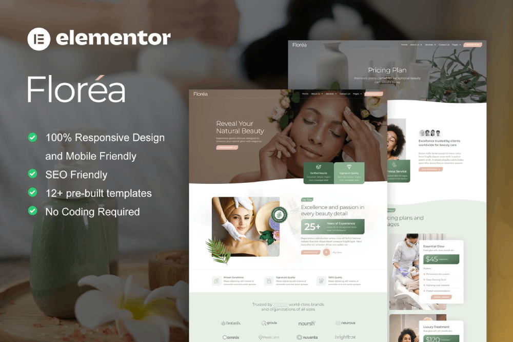 Beauty Care Services Elementor Pro Template