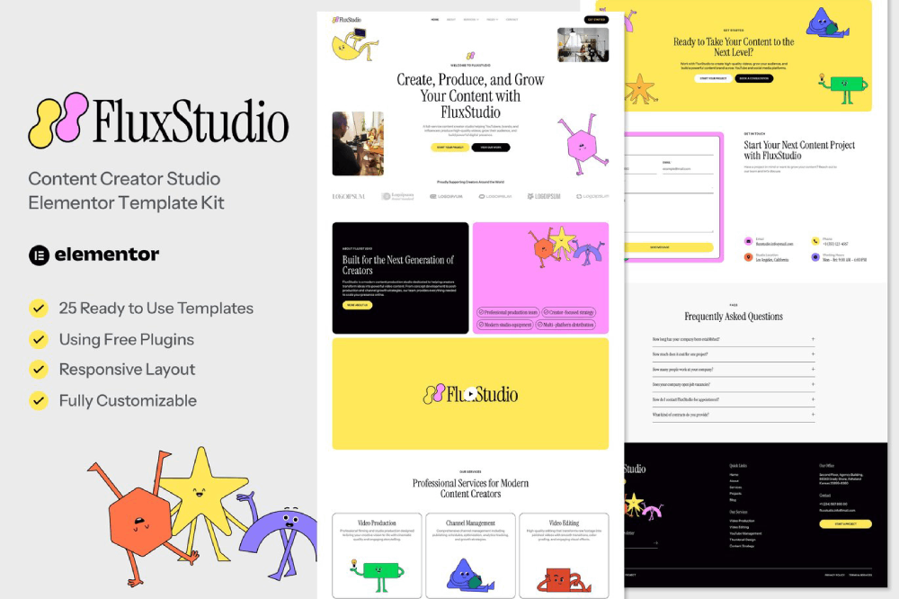 Content Creator Studio Elementor Template