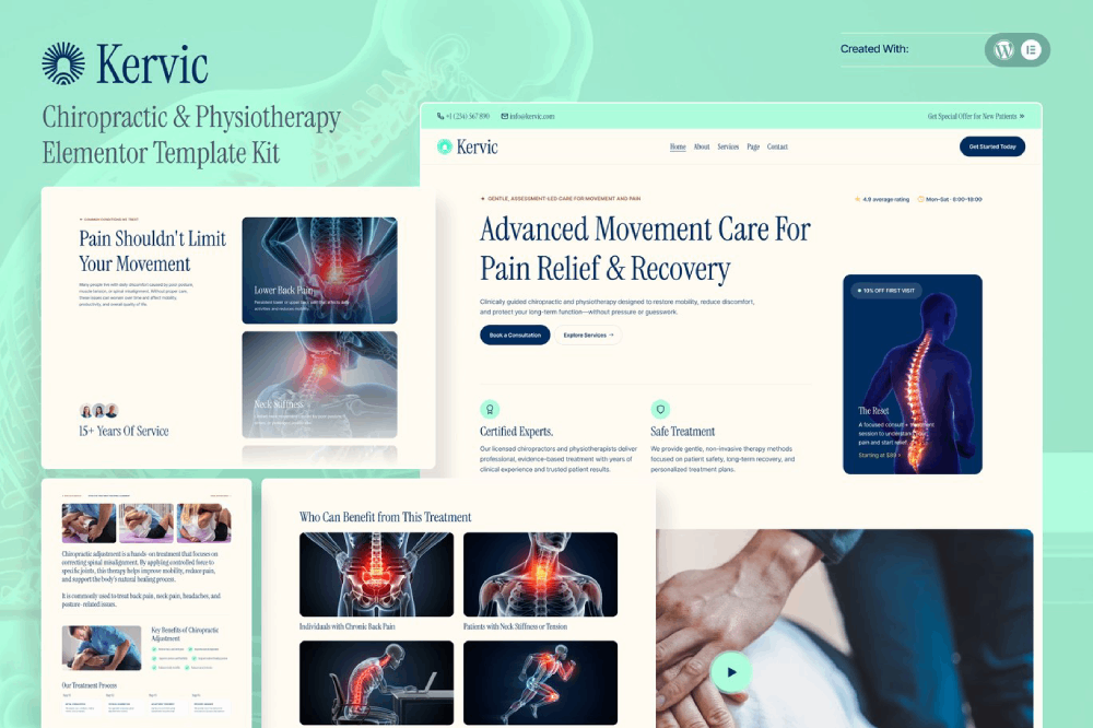 Chiropractic & Physiotherapy Elementor Template