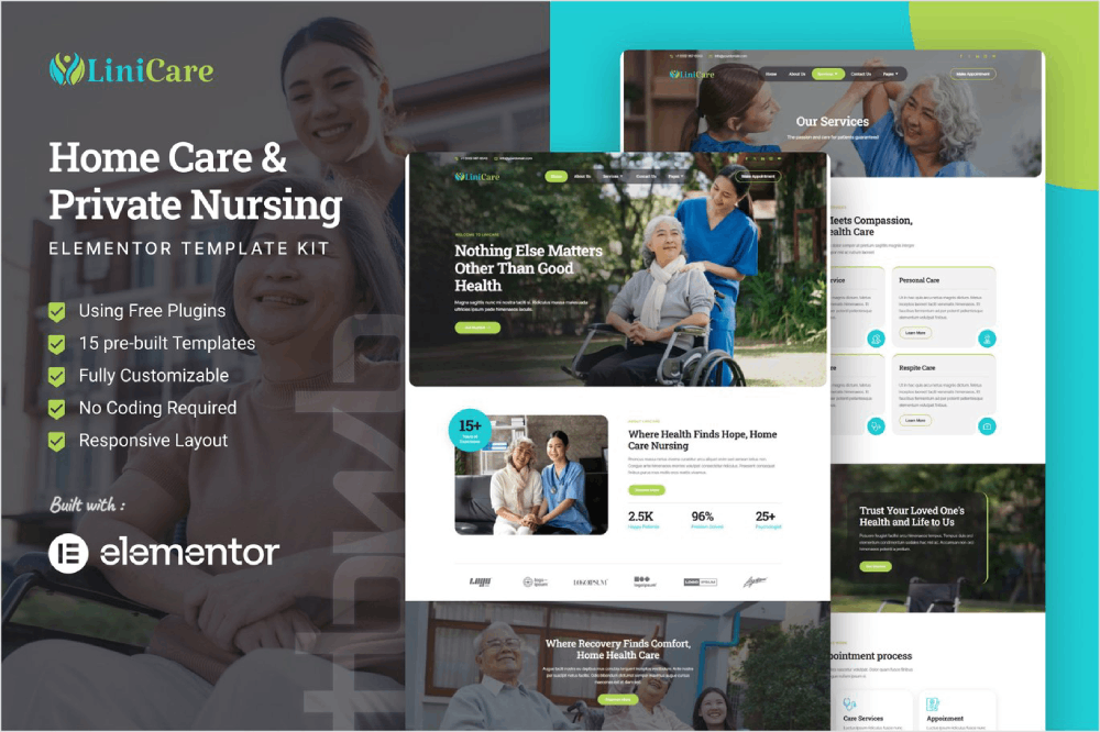 Home Care & Private Nursing Elementor Template