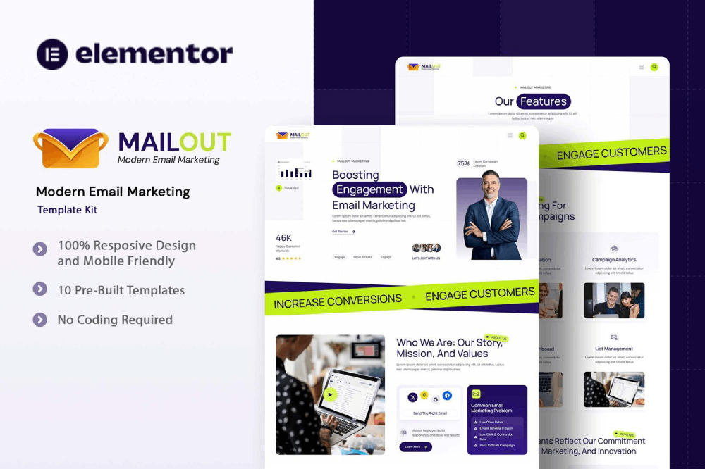 Moden Email Marketing Elementor Template