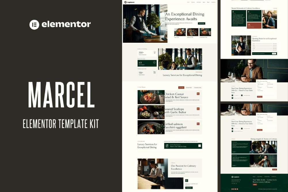 Luxury Restaurant Elementor Template
