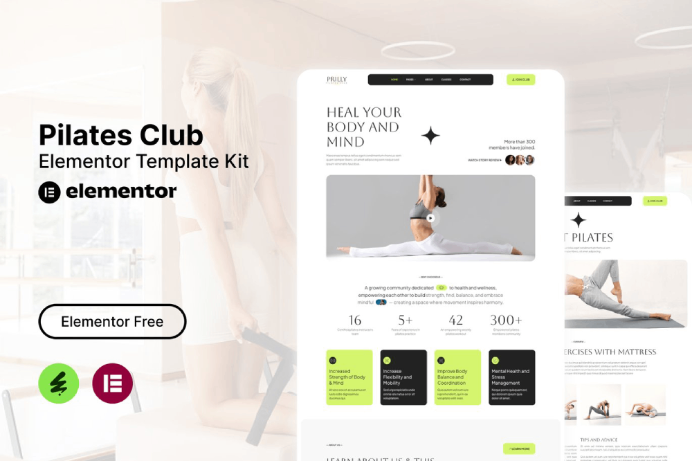 Pilates Club Elementor Template