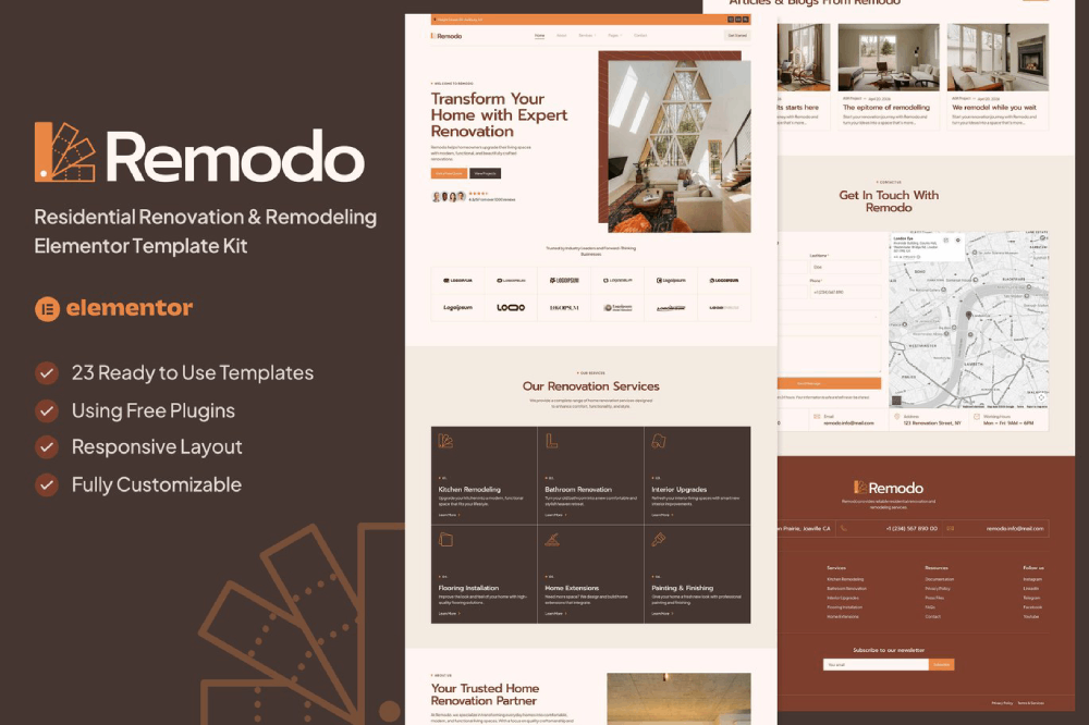 Residential Renovation & Remodeling Elementor Template