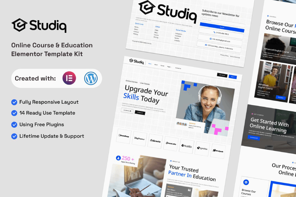 Online Course & Education Elementor Template
