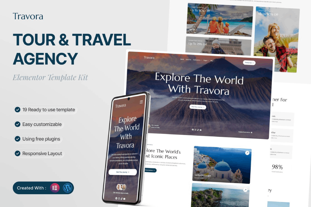 Tour & Travel Agency Elementor Template