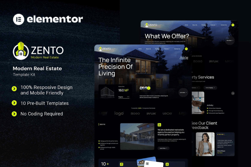 Modern Real Estate Elementor Template