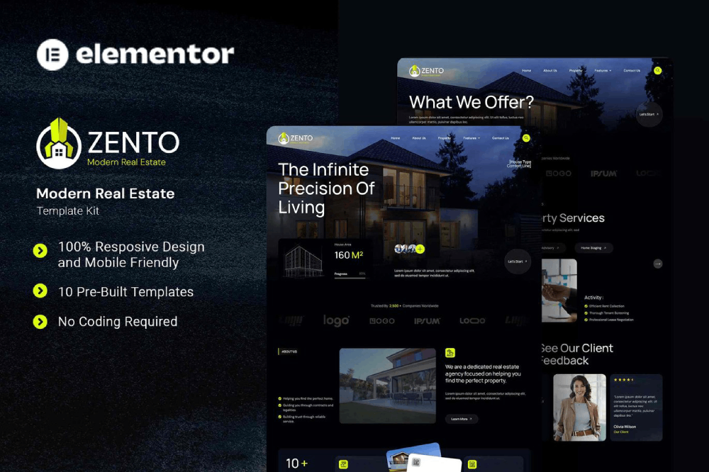 Modern Real Estate Elementor Template