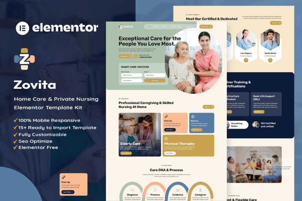 Home Care & Private Nursing Elementor Template