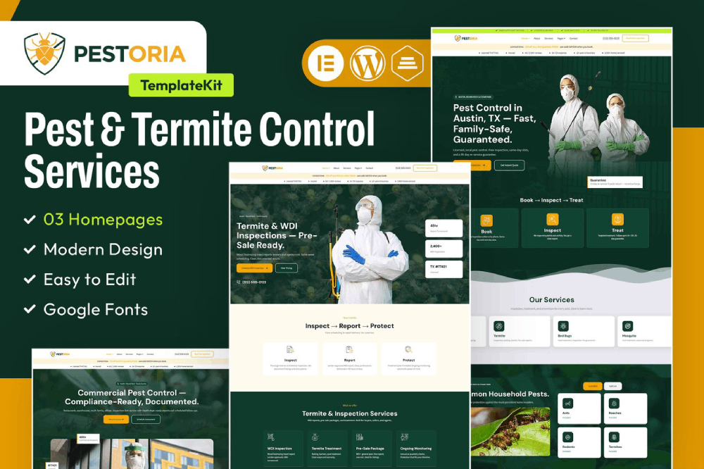 Pest & Termite Control Services Elementor Template