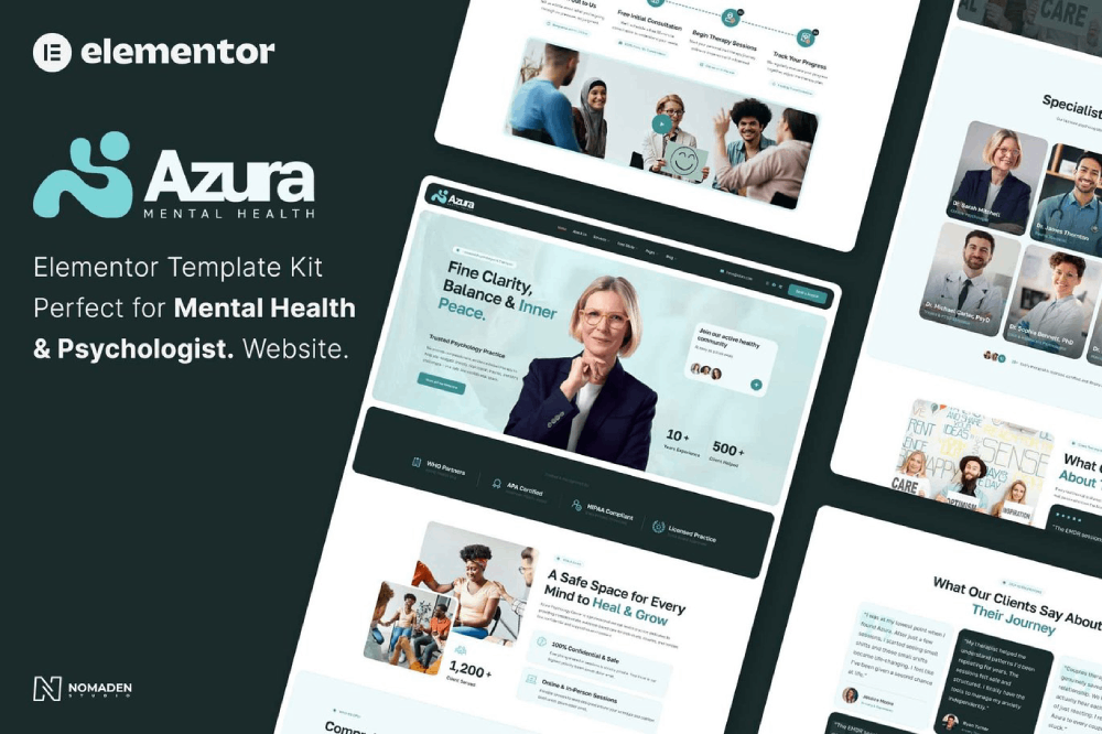Mental Health & Psychologist Elementor Template
