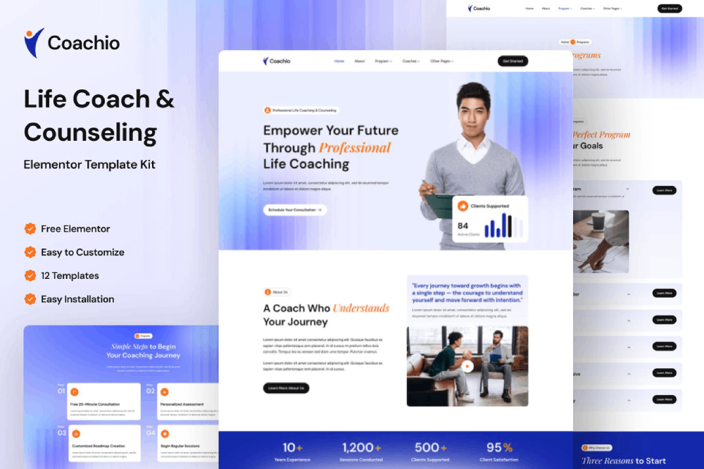 Life Coach & Counseling Elementor Template