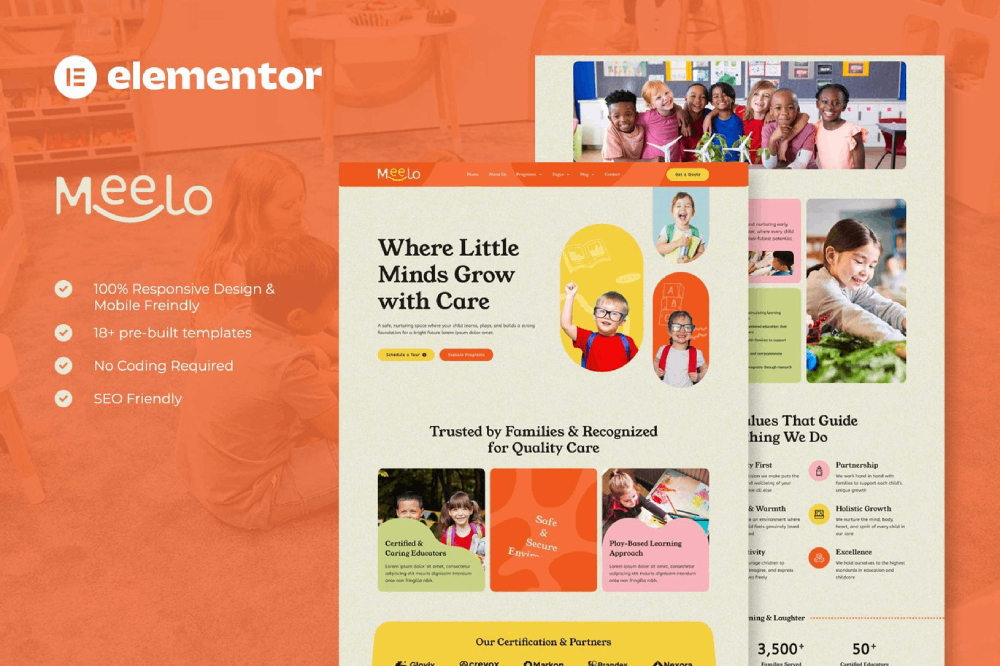 Kindergarten & Child Care Elementor Pro Template