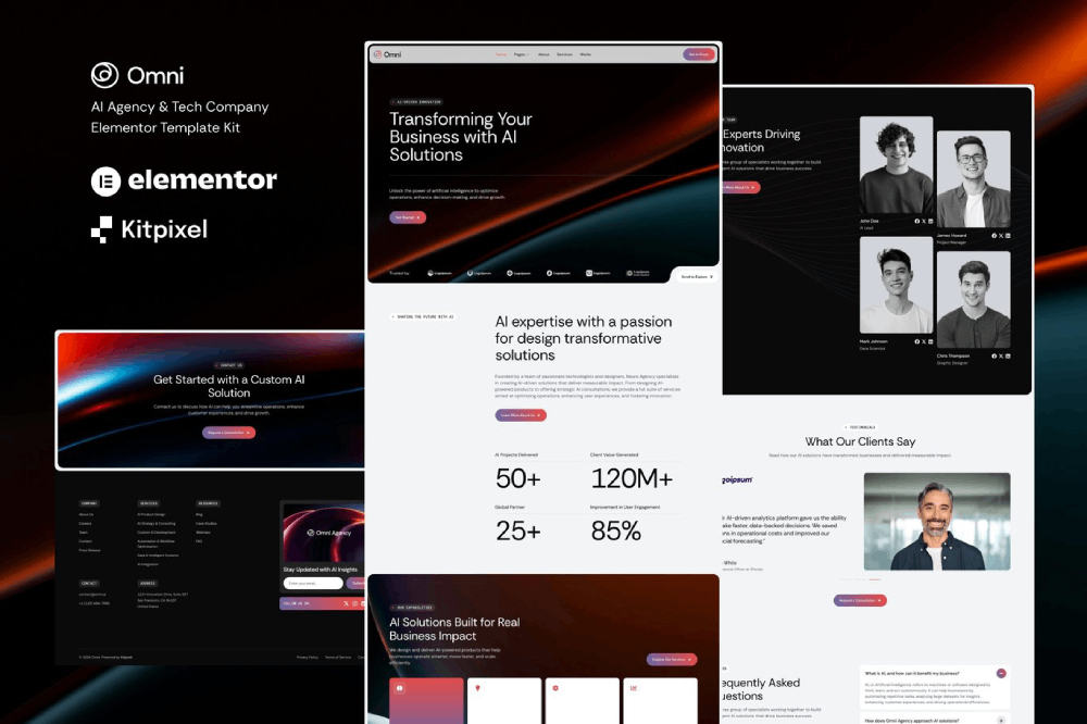 AI Agency & Tech Company Elementor Template