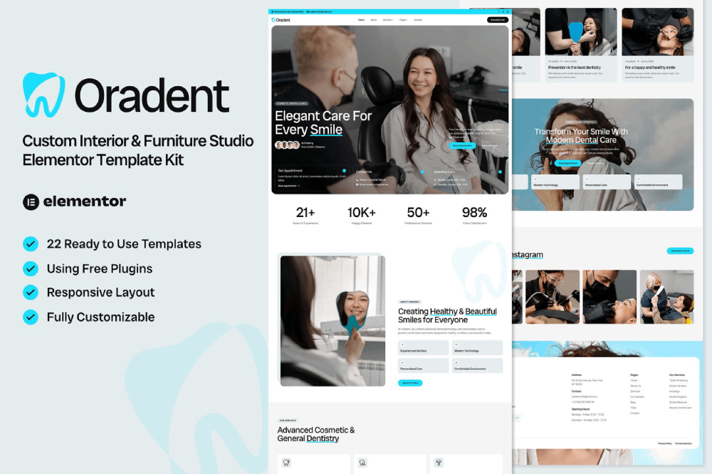 Cosmetic Dental Clinic Elementor Template